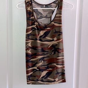 HXN Racerback camouflage tank, large, NWOT